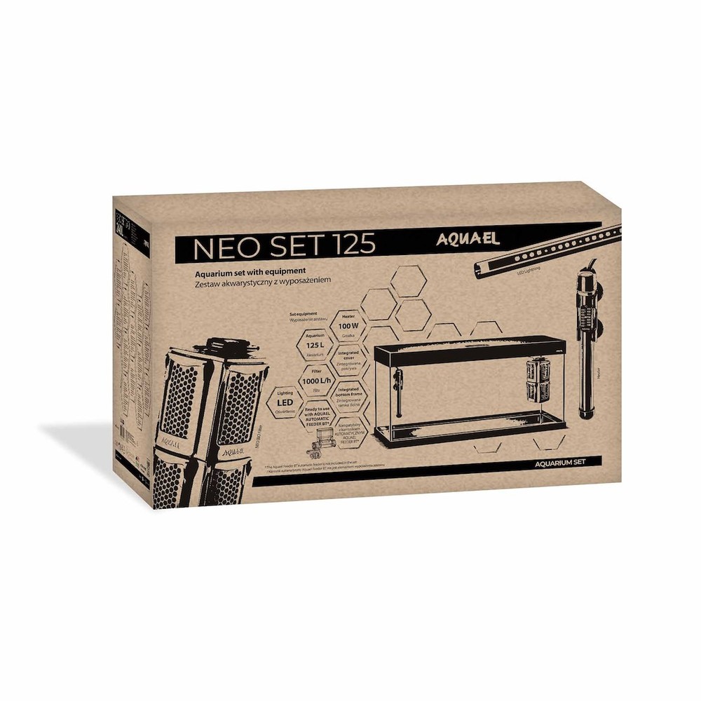 Aquael Zestaw Akwariowy Neo Set 125 Czarny 125L (81x36x51cm) z Filtrem + Grzałką + LED - zdjęcie 3/17